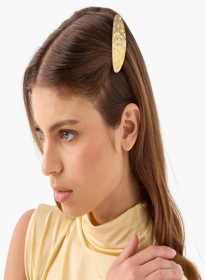 Snmzlc 5 Pcs Hair Barrettes for Women,Barrettes for Fine Thin Thick Hair,Metal Relief pattern Vintage French Barrette Clips Hair Accessories for Women & Girls(Gold) US328 (Gold Relief pattern) - Image 5